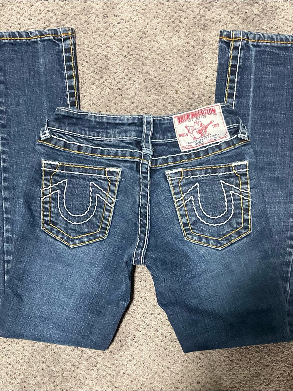 Vintage True Religion World Tour Jeans 26x30 Y2K Straight Slim Fit